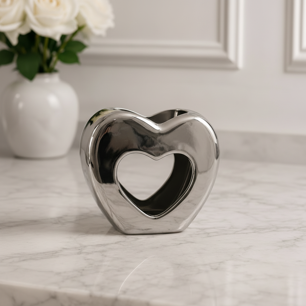 Silver Heart Wax Melt Burner