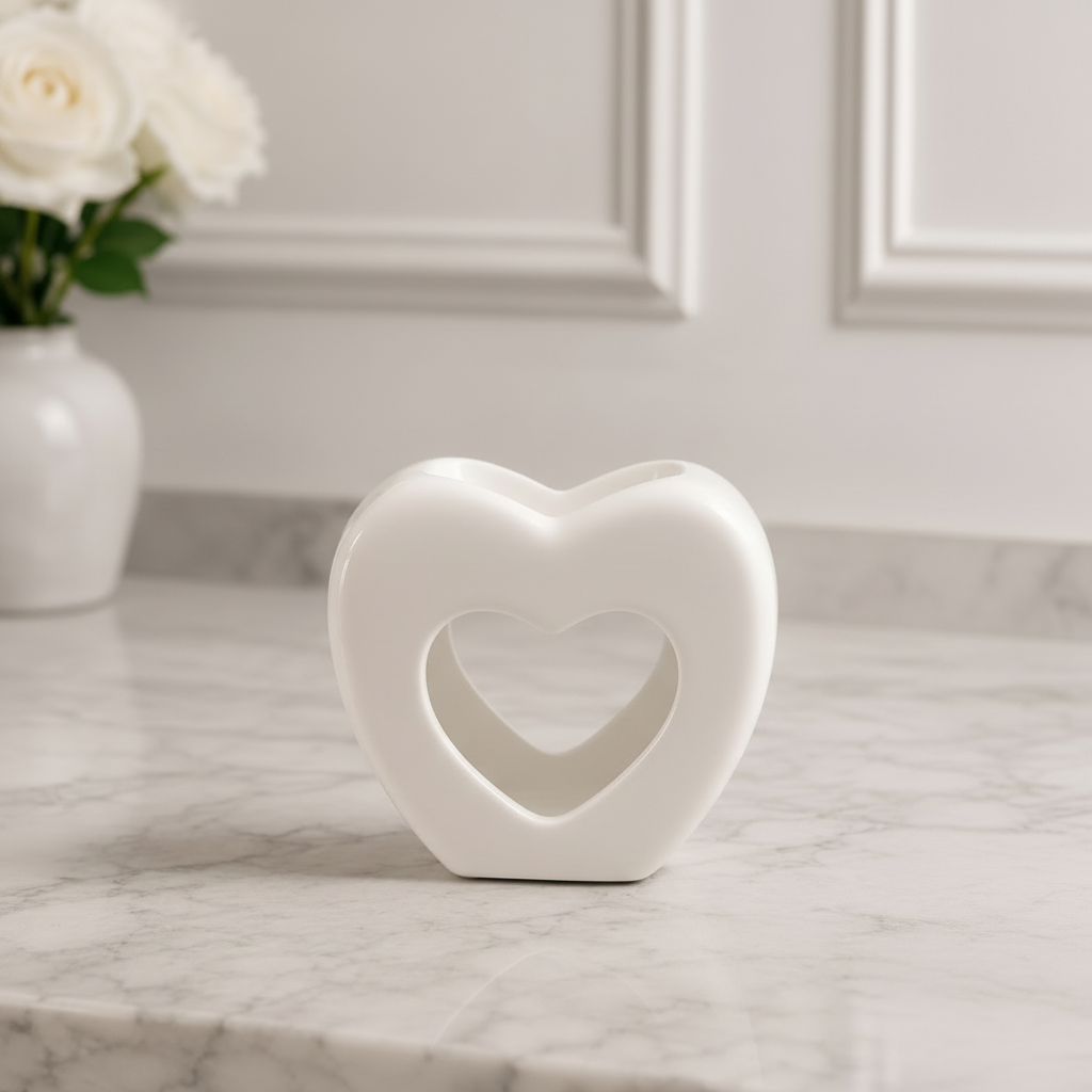 White Heart Wax Melt Burner